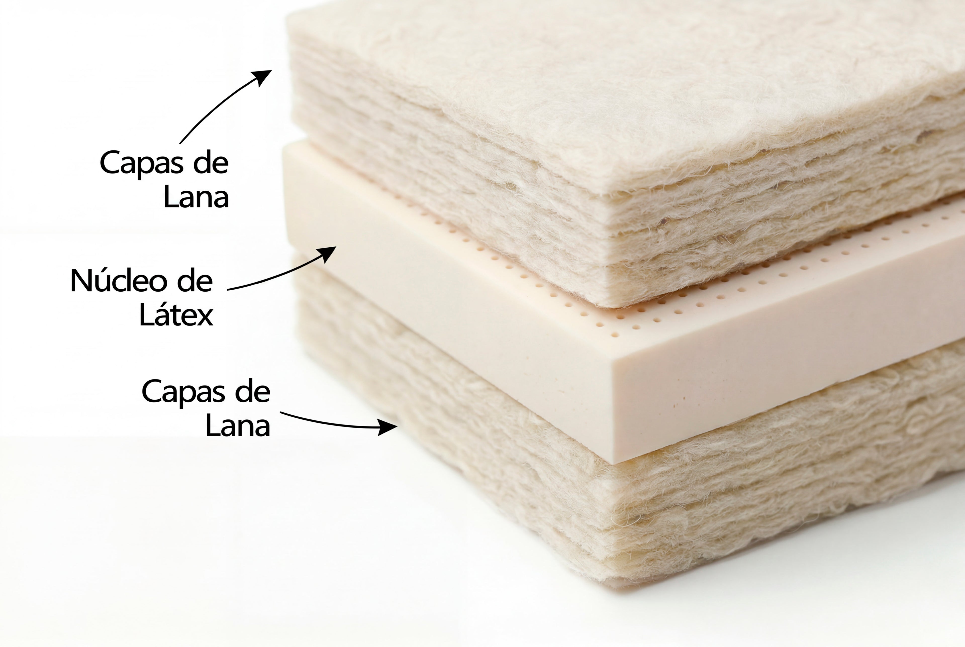 Colchón de Lana con Látex 100% Natural (14cm.)